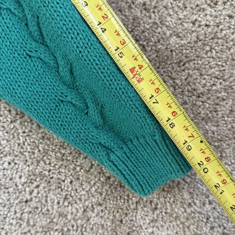 Best Sweater Womens M Teal Long Sleeve Ramie sleeves